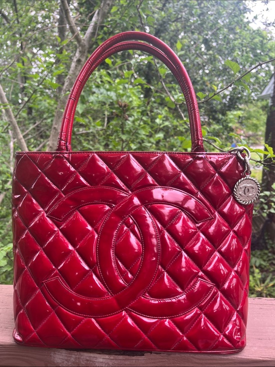 CHANEL Handbags - CHANEL Patent Medallion Tote custom dyed